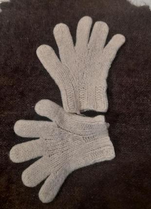 Теплі рукавички ручної роботи з овечої вовни2 фото
