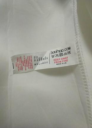 Біле плаття-міді з неопрену та оборками на талії boohoo