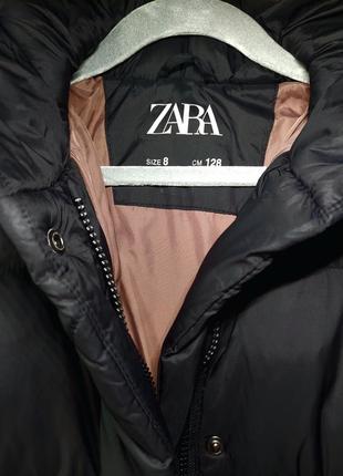 Куртка черная пуховик стеганый оверсайз  на девочку zara10 фото