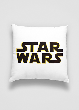 Подушка декоративная с детским оригинальным принтом "логотип star wars. логотип звездные войны" push it