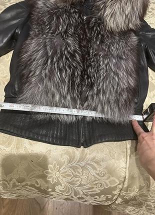Куртка кожанная утепленная с чернобуркой4 фото