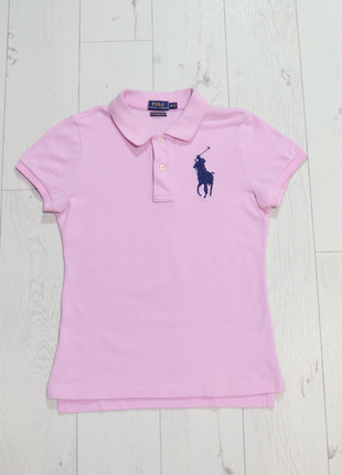 Polo ralph lauren skinny polo футболка слім поло з великим лого рожева