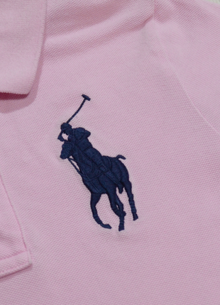 Polo ralph lauren skinny polo футболка слім поло з великим лого рожева3 фото