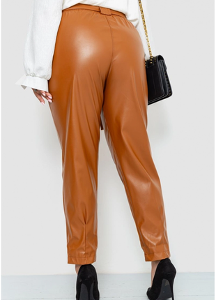 Штани зі штучної шкіри жіночі, колір світло-коричневий, 102r51454 фото