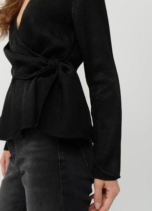 Оригинальная черная блузка с длинными рукавами h&m, xxs4 фото