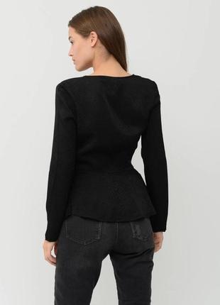 Оригинальная черная блузка с длинными рукавами h&m, xxs2 фото