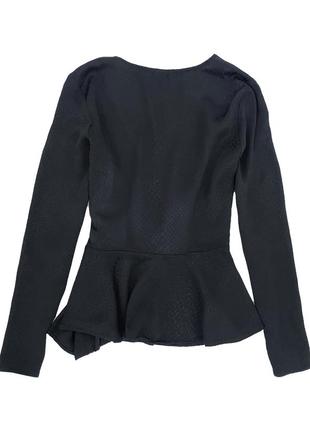 Оригинальная черная блузка с длинными рукавами h&m, xxs8 фото