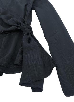Оригинальная черная блузка с длинными рукавами h&m, xxs9 фото