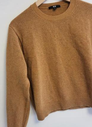 Теплый шерстяной свитер uniqlo/горчичный свитер 100% шерсть4 фото