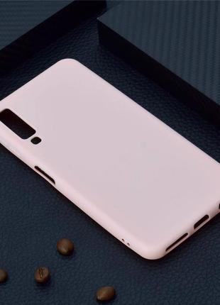 Чехол для samsung a750 / a7 2018 силикон soft touch бампер светло-розовый
