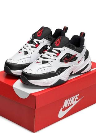 Женские кроссовки nike m2k tekno premium black red white