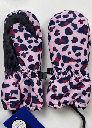 Краги девочка розовые леопард 2-4р sale перчатки варежки lupilu2 фото