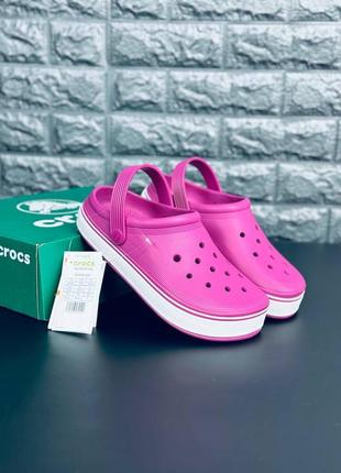 !!новинка!! яркие кроксы crocs розовые шлёпанцы крокс