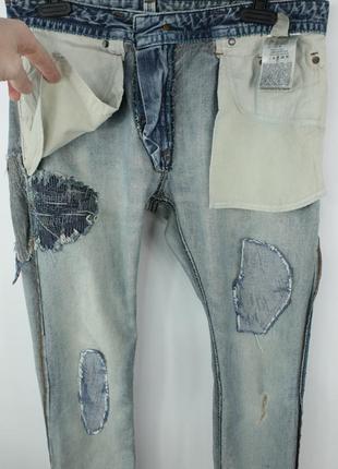 Крутые оригинальные джинсы diesel thavar 0816k slim fit 3d distressed denim jeans7 фото