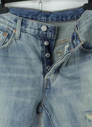 Стильні жіночі джинси бойфренди levi's 501 distressed blue denim jeans women's3 фото