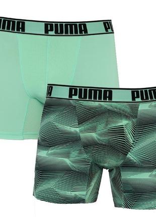 Труси-боксери puma active boxer print 2p зелений, чорний чол s