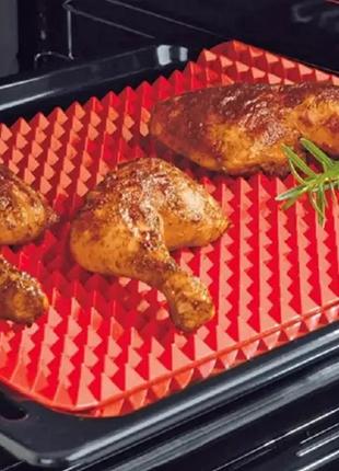 Коврик для выпечки pyramid pan fat-reduction silicone cooking mat (16,25х11,5 см, силиконовый)grill4 фото