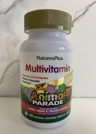 Naturesplus, source&nbsp;of&nbsp;life, animal&nbsp;parade&nbsp;gold, жевательные мультивитамины, 60шт