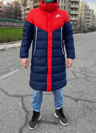 Чоловічий пуховик nike парка довга нова з бірками з капюшоном