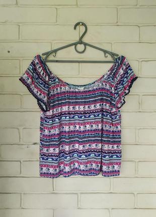 Трикотажная футболка блузка оверсайз размер м