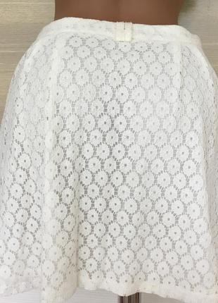 Летняя  молочная ажурная  юбка с подкладкой boohoo  m-l2 фото
