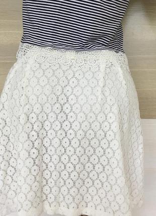 Летняя  молочная ажурная  юбка с подкладкой boohoo  m-l7 фото
