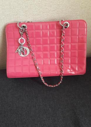 Рожева сумка з довгими ручками