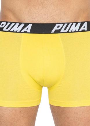 Труси-боксери puma spacedye stripe boxer 2p сірий, жовтий чол s2 фото