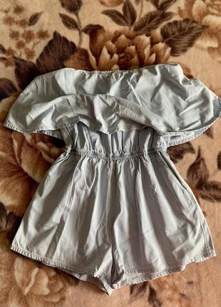 Ромпер. лёгкий джинсовый ромпер. ромпер с воланом.