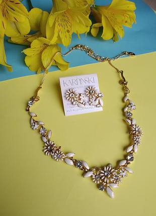 Колье позолота с кристаллами swarovski