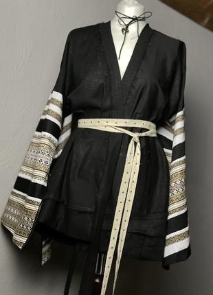 Жакет - вышиванка с полу открытыми рукавами / кимоно в этно стиле simmishop.handmade2 фото