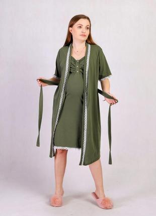 Комплект халат і сорочка для вагітних 19341 фото