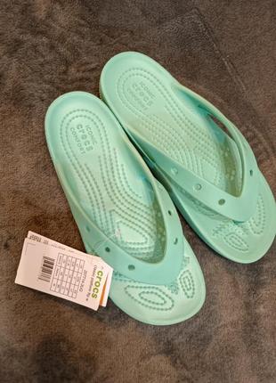 Crocs platrorm flip м'ята — в'єтнамки жіночі на платформі w7, w8.4 фото