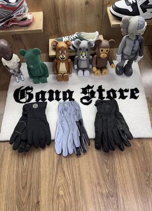 Перчатки stone island grey / black metal