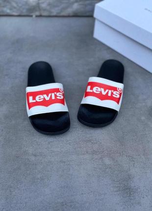 Сланцы женские levi's, белые (левис, резиновые шлепки, шлепанцы, вьетнамки, сабо, тапочки)