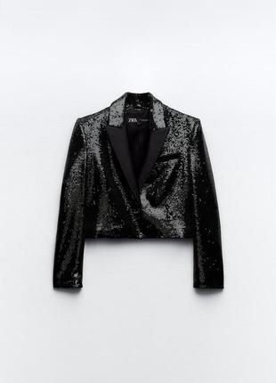 Блейзер в пайетки zara.