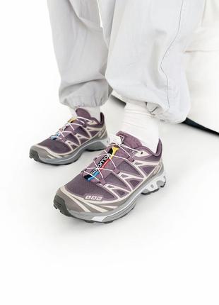 Крутые кроссовки salomon xt-6 purple grey сиреневые унисекс 36-45 р3 фото