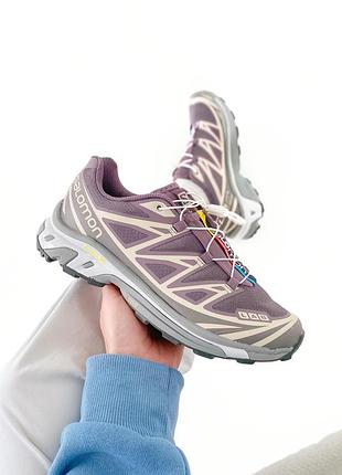 Круті кросівки salomon xt-6 purple grey бузкові унісекс 36-45 р