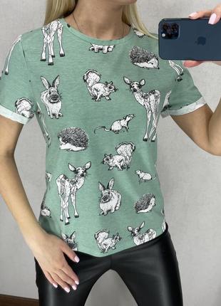 М'ятна бавовняна футболка. house. розміри хс.