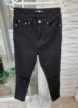 Женские черные джинсы boohoo высокая посадка eur 38/us 64 фото