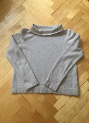 Світер пуловер вкорочений кроп сірий вовна кашемір від hobbs пог 47 см