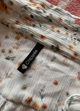 Сорочка жатка рубашка блуза блузка у квіти5 фото