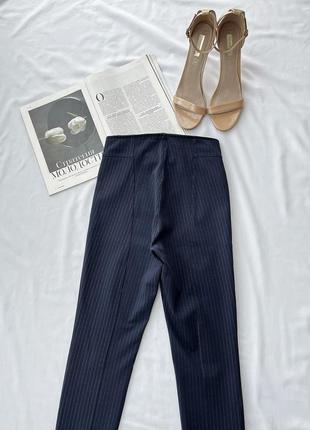 Эластичные брюки-леггинсы синие в полоску с молнией внизу h&m4 фото