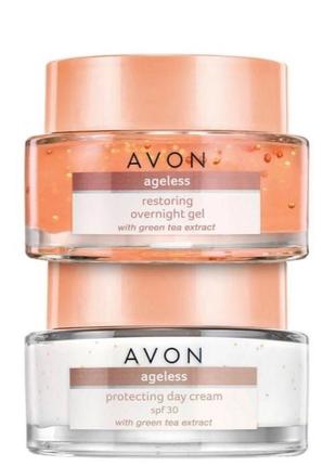 Набор avon «антивозрастной» - дневной и ночной крем для кожи 30+2 фото