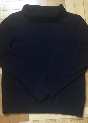 Світер пуловер вкорочений кроп синій вовна кашемір від hobbs пог 46 см1 фото
