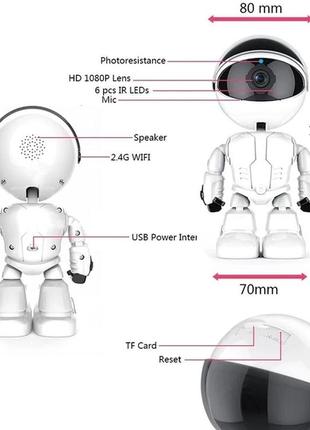 Цифровая поворотная wi-fi видеоняня robot 2mp fullhd3 фото