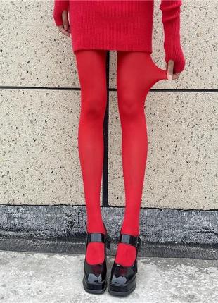 Трендовые красные яркие колготы колготки для зимней фотосессии xs s m l