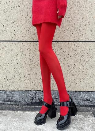 Трендовые красные яркие колготы колготки для зимней фотосессии xs s m l