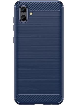 Чехол fiji polished carbon для samsung galaxy a04 (a045) противоударный бампер синий