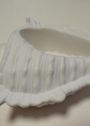 Біла рукушка мушля з гіпсу, 
 декор, створення композицій